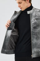 Carrera Men's Gray Nubuck Leather Sport Jacket | Derimod Carrera Men's Gray Nubuck Leather Sport Jacket | Derimod
