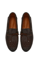Men's Brown Crocodile Patterned Leather Casual Loafer | Derimod Men's Brown Crocodile Patterned Leather Casual Loafer | Derimod