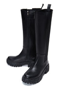Women's Black Leather Thick Soled Boots | Derimod Women's Black Leather Thick Soled Boots | Derimod