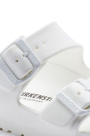 Birkenstock Women's White Leather Double Buckle Arizona Eva Slippers | Derimod Birkenstock Women's White Leather Double Buckle Arizona Eva Slippers | Derimod