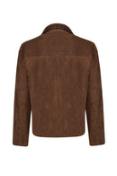 Barcelona Woman Brown Short Suede Jacket | Derimod Barcelona Woman Brown Short Suede Jacket | Derimod