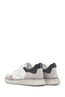 Men's White Lace-up Leather Sneaker | Derimod Men's White Lace-up Leather Sneaker | Derimod