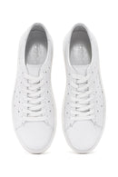 Erkek Beyaz Bağcıklı Kalın Tabanlı Deri Sneaker | Derimod Erkek Beyaz Bağcıklı Kalın Tabanlı Deri Sneaker | Derimod