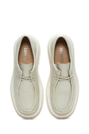 Women's Beige Leather Masculine Loafer | Derimod Women's Beige Leather Masculine Loafer | Derimod