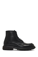 Men's Black Lace-Up Zipper Leather Casual Boot | Derimod Men's Black Lace-Up Zipper Leather Casual Boot | Derimod