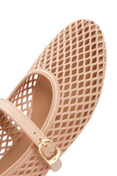 Women's Beige Buckled Jelly Ballerinas | Derimod Women's Beige Buckled Jelly Ballerinas | Derimod