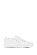 Erkek Beyaz Bağcıklı Kalın Tabanlı Deri Sneaker | Derimod Erkek Beyaz Bağcıklı Kalın Tabanlı Deri Sneaker | Derimod