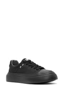 Erkek Siyah Bağcıklı Deri Sneaker | Derimod Erkek Siyah Bağcıklı Deri Sneaker | Derimod