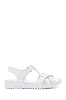 Kadın Beyaz Deri Comfort Sandalet | Derimod Kadın Beyaz Deri Comfort Sandalet | Derimod