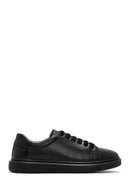 Kadın Siyah Bağcıklı Deri Sneaker | Derimod Kadın Siyah Bağcıklı Deri Sneaker | Derimod