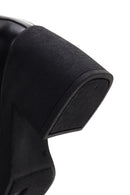Women's Black Thick Heeled Zippered Leather Boots | Derimod Women's Black Thick Heeled Zippered Leather Boots | Derimod