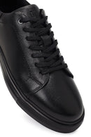 Erkek Siyah Bağcıklı Deri Sneaker | Derimod Erkek Siyah Bağcıklı Deri Sneaker | Derimod