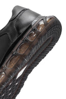 Erkek Siyah Bağcıklı Deri Sneaker | Derimod Erkek Siyah Bağcıklı Deri Sneaker | Derimod