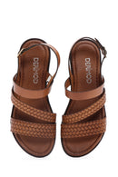 Women's Tan Ankle Strap Leather Bodrum Sandals | Derimod Women's Tan Ankle Strap Leather Bodrum Sandals | Derimod