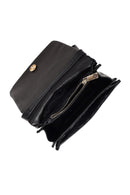 Woman Black Croc-Embossed Crossbody Bag | Derimod Woman Black Croc-Embossed Crossbody Bag | Derimod