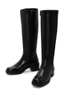 Woman Black Zippered Low Heeled Shoes Leather Boot | Derimod Woman Black Zippered Low Heeled Shoes Leather Boot | Derimod
