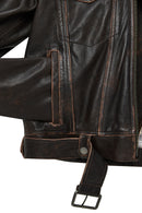Lugano Kadın Kahverengi Vintage Biker Deri Ceket | Derimod Lugano Kadın Kahverengi Vintage Biker Deri Ceket | Derimod