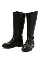 Women's Black Zippered Leather Boots | Derimod Women's Black Zippered Leather Boots | Derimod