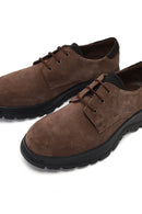 Men's Brown Lace-Up Thick-Soled Suede Leather Casual Shoes | Derimod Men's Brown Lace-Up Thick-Soled Suede Leather Casual Shoes | Derimod