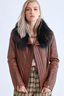 Cortina Women's Leather Jacket | Derimod Cortina Women's Leather Jacket | Derimod