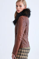 Cortina Women's Leather Jacket | Derimod Cortina Women's Leather Jacket | Derimod