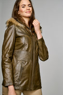 Rio Women's Leather Jacket | Derimod Rio Women's Leather Jacket | Derimod