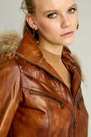 Rio Women's Leather Jacket | Derimod Rio Women's Leather Jacket | Derimod