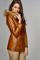 Rio Women's Leather Jacket | Derimod Rio Women's Leather Jacket | Derimod