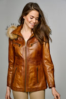 Rio Women's Leather Jacket | Derimod Rio Women's Leather Jacket | Derimod