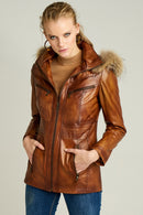 Rio Women's Leather Jacket | Derimod Rio Women's Leather Jacket | Derimod