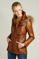 Rio Women's Leather Jacket | Derimod Rio Women's Leather Jacket | Derimod