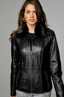Hermosa Women's Leather Jacket | Derimod Hermosa Women's Leather Jacket | Derimod