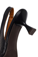 Woman Black Backless Low-Heeled Leather Shoes | Derimod Woman Black Backless Low-Heeled Leather Shoes | Derimod