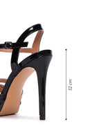 Women's Black Patent Leather Heeled Sandals | Derimod Women's Black Patent Leather Heeled Sandals | Derimod