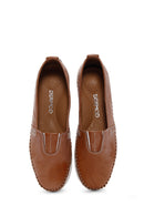 Women's Tan Thick Soled Leather Comfort Loafer | Derimod Women's Tan Thick Soled Leather Comfort Loafer | Derimod