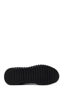 Erkek Siyah Bağcıklı Kalın Tabanlı Deri Casual Sneaker | Derimod Erkek Siyah Bağcıklı Kalın Tabanlı Deri Casual Sneaker | Derimod