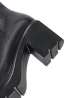 Women's Black Zippered Thick Heeled Leather Boot | Derimod Women's Black Zippered Thick Heeled Leather Boot | Derimod