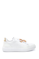 Women's White Leather Chain Sneaker | Derimod Women's White Leather Chain Sneaker | Derimod