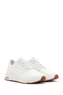 Skechers Women's White Arch Fit S-Miles Lace-up Sneaker | Derimod Skechers Women's White Arch Fit S-Miles Lace-up Sneaker | Derimod