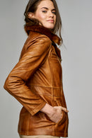 Roxy Women's Leather Jacket | Derimod Roxy Women's Leather Jacket | Derimod