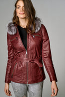 Juliette Women's Leather Jacket | Derimod Juliette Women's Leather Jacket | Derimod