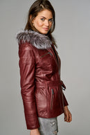 Juliette Women's Leather Jacket | Derimod Juliette Women's Leather Jacket | Derimod