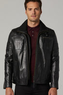 Clark Men's Leather Jacket | Derimod Clark Men's Leather Jacket | Derimod