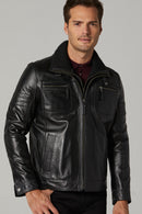 Clark Men's Leather Jacket | Derimod Clark Men's Leather Jacket | Derimod