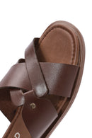 Women's Brown Leather Slippers | Derimod Women's Brown Leather Slippers | Derimod