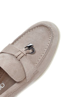 Kadın Bej Tokalı Süet Deri Comfort Loafer | Derimod Kadın Bej Tokalı Süet Deri Comfort Loafer | Derimod