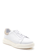 Men's White Leather Sneaker | Derimod Men's White Leather Sneaker | Derimod