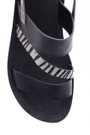 Women's Silver Zebra Detailed Sandals | Derimod Women's Silver Zebra Detailed Sandals | Derimod