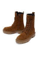Women's Tan Suede Leather Boots | Derimod Women's Tan Suede Leather Boots | Derimod