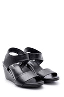 Women's Leather Wedge Heeled Sandals | Derimod Women's Leather Wedge Heeled Sandals | Derimod
